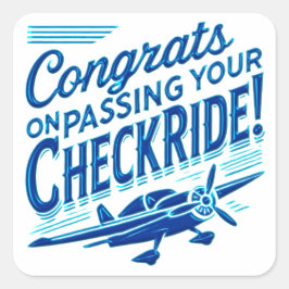 Glückwunsch, die Ihren Schachzug passieren! Quadratischer Aufkleber