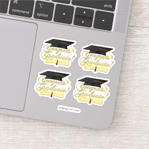 Glückwunsch Diplom und Abschluss Aufkleber