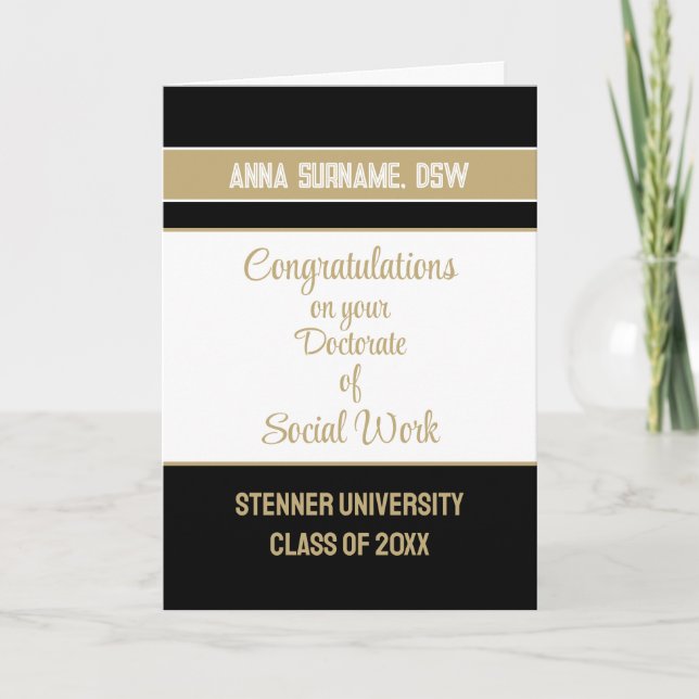 Glückwunsch! Doktorat der Sozialarbeitskarte Karte (Vorderseite)