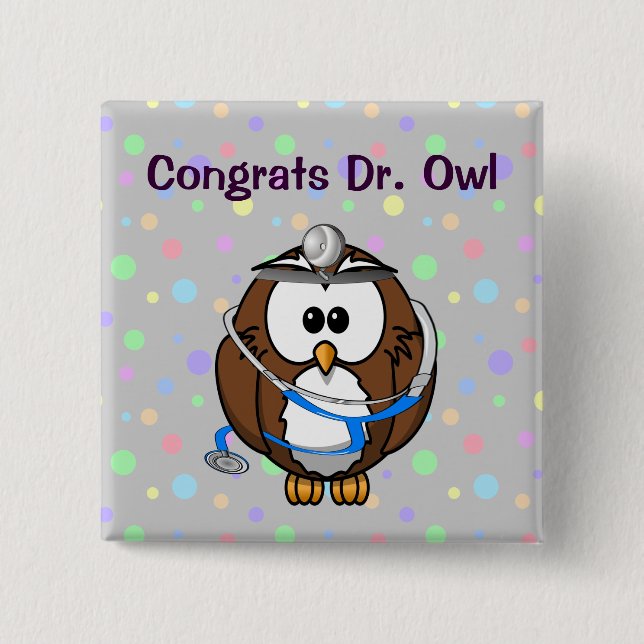 Glückwunsch-Dr. Owl Button (Vorderseite)