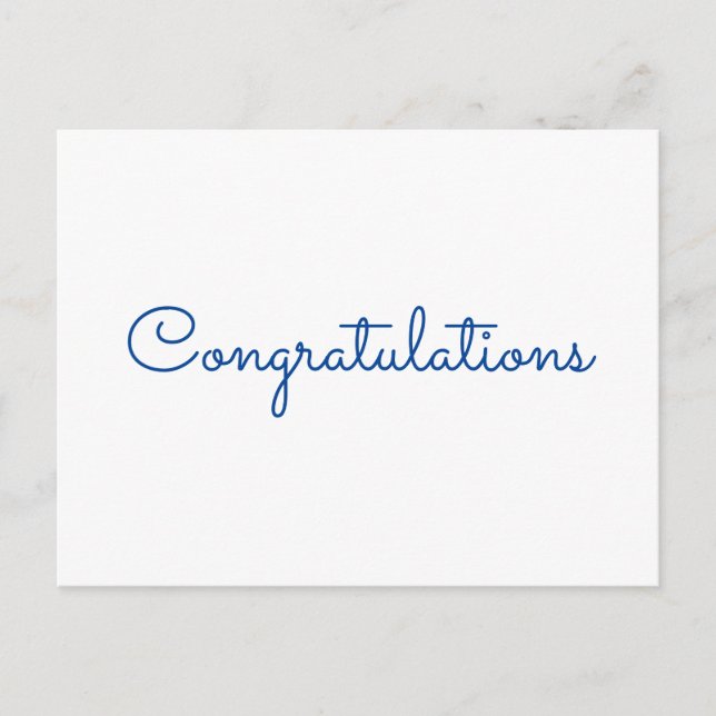 Glückwunsch einfache minimale Textstil-Karte Postkarte (Vorderseite)