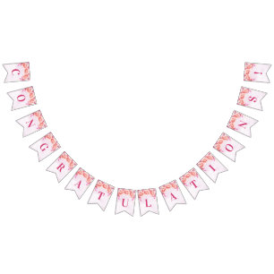 Glückwunsch-Fahnelila Watercolor-Blumen Wimpelkette