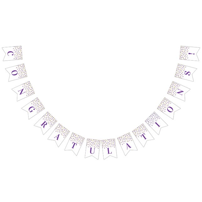 Glückwunsch-Fahnen-lila GoldConfetti Wimpelkette (Alle)