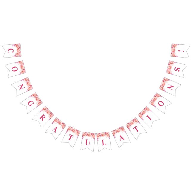 Glückwunsch-Fahnen-Rosawatercolor-Blumen Wimpelkette (Alle)