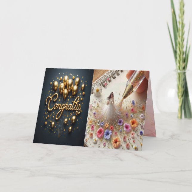 Glückwunsch Faltkarte Einladung (Vorderseite)