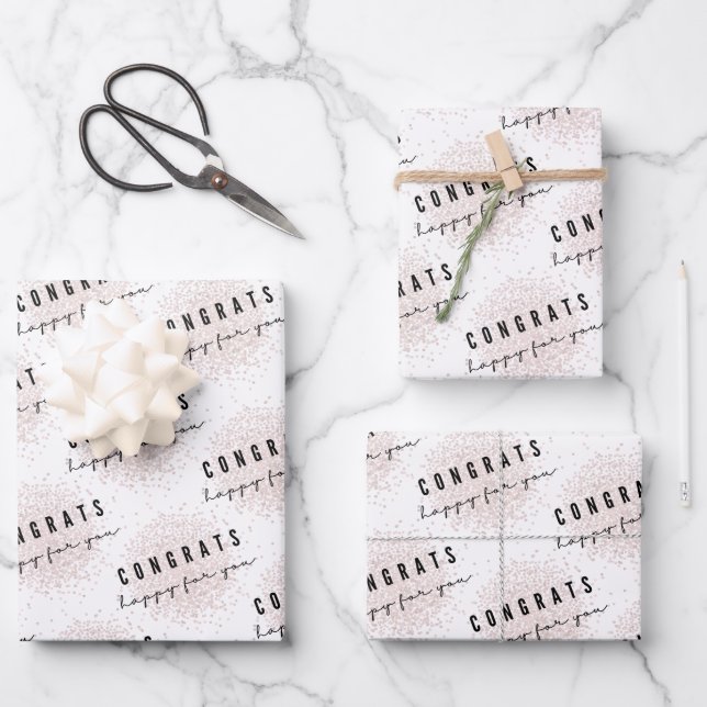 Glückwunsch freuen sich auf Ihr Papier Set (Vorderseite)