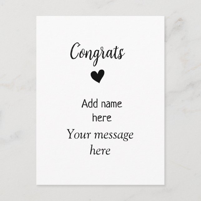 Glückwunsch fügen Namensnachweis-Graduierung einer Postkarte (Vorderseite)