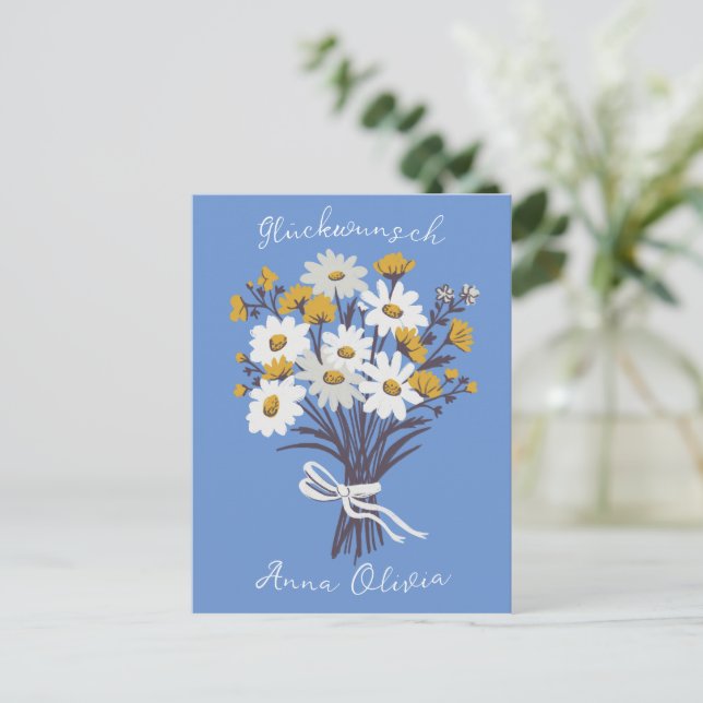 Gluckwunsch Geburtstag Personalisiert Ihr Name  Postkarte (Stehend Vorderseite)