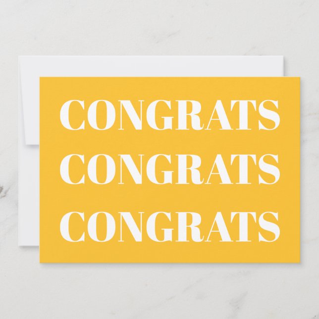 Glückwunsch Gelbgelbe weiße, moderne Karte (Vorderseite)