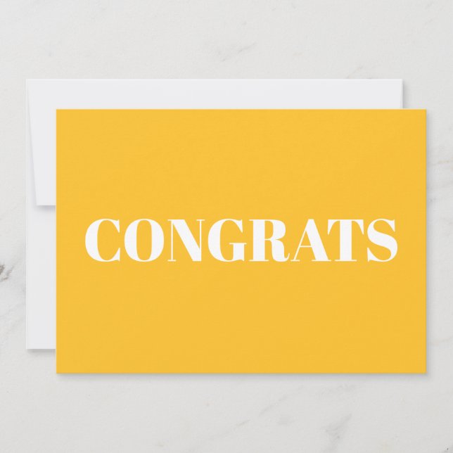 Glückwunsch, Glückwunsch goldgelbe weiße Karte (Vorderseite)