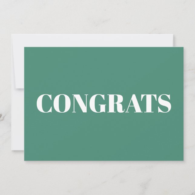 Glückwunsch, Glückwünsche, Aquamarine, weiße Karte (Vorderseite)