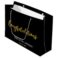 Glückwunsch Gold Schwarz-weiß Graduate Name