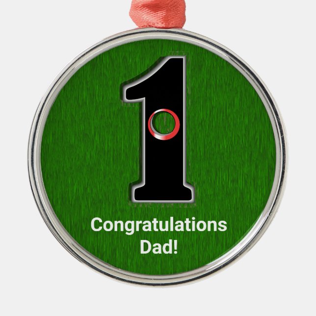 Glückwunsch Golfer Hole in einem Maßstab Ornament Aus Metall (Vorne)