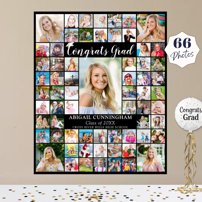 Glückwunsch Grad 66 FotoCollage benutzerdefinierte Poster (Von Creator hochgeladen)