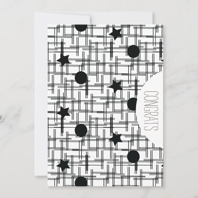 Glückwunsch Grad Abstrakte Monochrome Sterne Karte (Vorderseite)