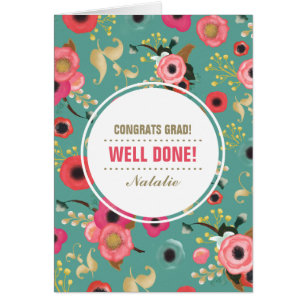 Glückwunsch Grad. Benutzerdefinierte florale Muste