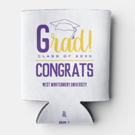 Glückwunsch Grad Cap Lila gelb Dosenkühler