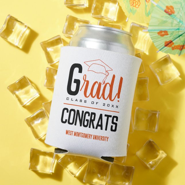 Glückwunsch Grad Cap Orange und Black Dosenkühler (In Situ Sommer)