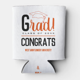 Glückwunsch Grad Cap Orange und Black Dosenkühler