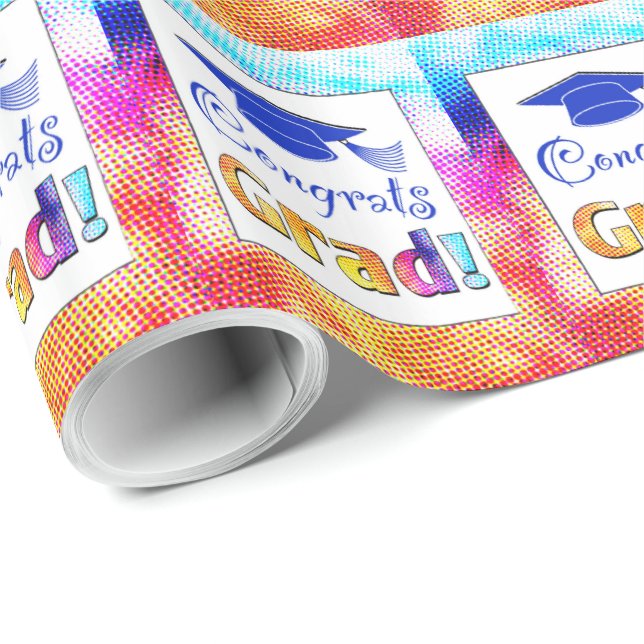 Glückwunsch Grad Farben, Spaß Geschenkpapier (Rolleneckpunkt)