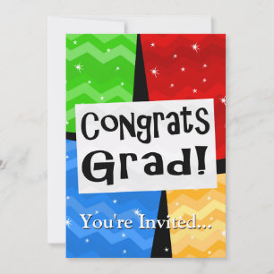 Glückwunsch Grad Festive Multicolor Graduation Par Einladung