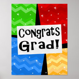 Glückwunsch Grad Festive Multicolor Graduation Par Poster