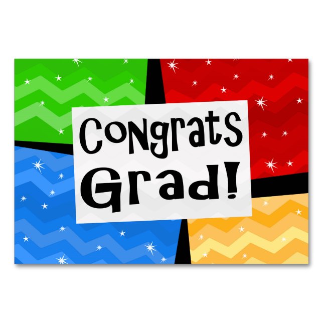 Glückwunsch Grad Festive Multicolor Graduation Par Tischnummer (Vorderseite)