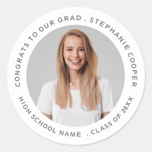 Glückwunsch Grad Foto Jahr Abschluss Runder Aufkleber