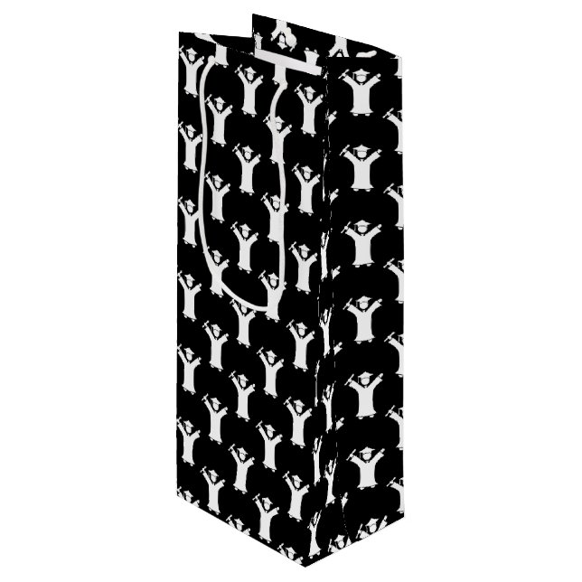 Glückwunsch Grad Geschenktüte Für Weinflaschen (Vorderseite Schrägansicht)