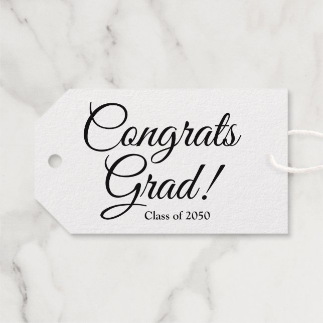 Glückwunsch grad gold schwarze Skriptklasse elegan Geschenkanhänger (Rückseite (Horizontal))