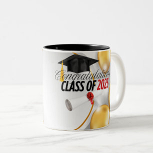 Glückwunsch Grad-Klasse 2025 Kaffeezubereitung Tas Zweifarbige Tasse