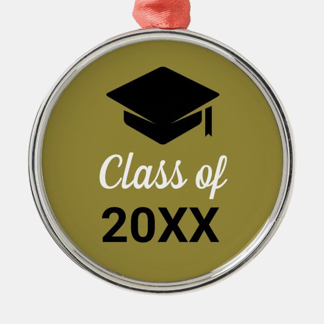 Glückwunsch Grad-Obergrenze Klasse eines Jahres Ornament Aus Metall (Vorne)