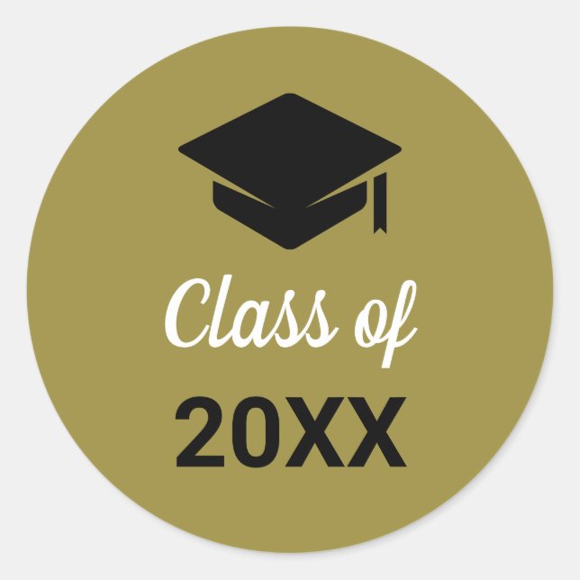 Glückwunsch Grad-Obergrenze Klasse eines Jahres Runder Aufkleber (Vorderseite)