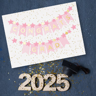 Glückwunsch Grad Pink Foil Card Folien Feiertagskarte