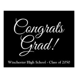 Glückwunsch Grad Schwarz-weißes Jahr für benutzerd Poster