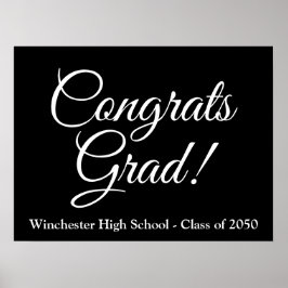 Glückwunsch Grad Schwarz-weißes Jahr für benutzerd Poster