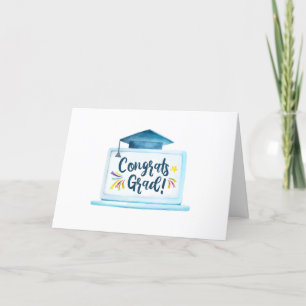 Glückwunsch Grad Virtual School Abschluss Card Dankeskarte