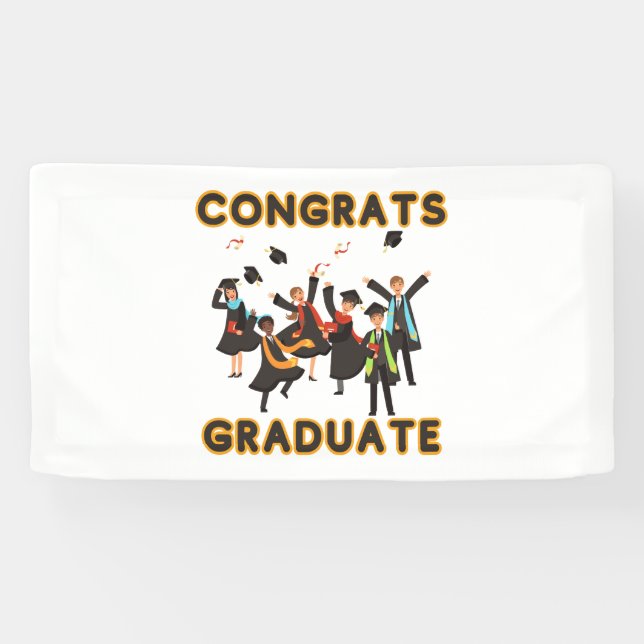 Glückwunsch Graduate 1,6x3 Vinyl Banner (Horizontal)