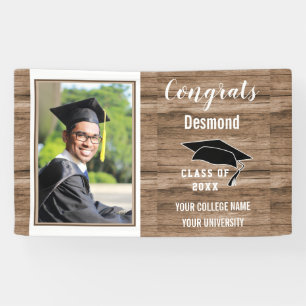 Glückwunsch Graduate 2020 Typ Foto Abschluss Holz Banner