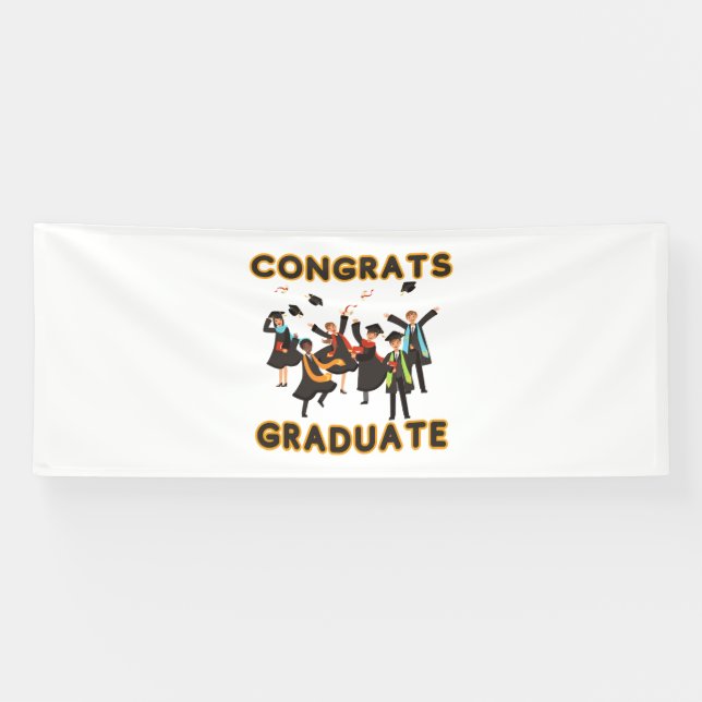 Glückwunsch Graduate 4x10 Vinyl Banner (Horizontal)