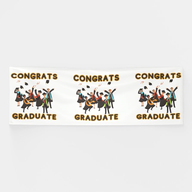 Glückwunsch Graduate 4x12 Vinyl Banner (Horizontal)