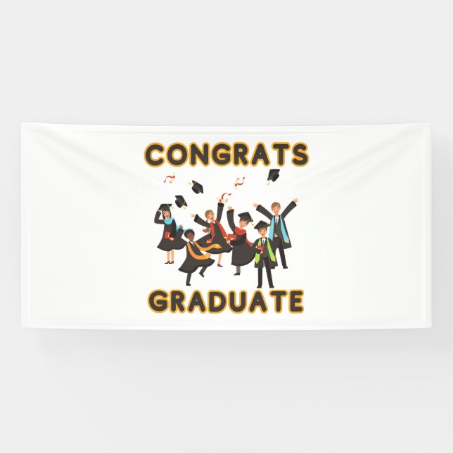 Glückwunsch Graduate 4x8 Vinyl Banner (Horizontal)