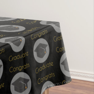 Glückwunsch Graduate and Black Grad Cap Pattern Tischdecke