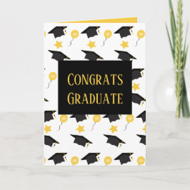 Glückwunsch Graduate Balloons Hat Pattern Karte
