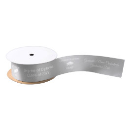 Glückwunsch Graduate Cap Diploma White Silver Cust Satinband