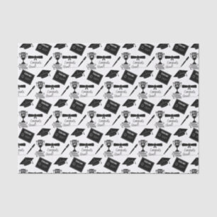 Glückwunsch Graduate Cap und Diploma Collage Seidenpapier