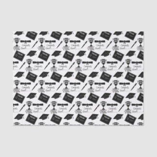 Glückwunsch Graduate Cap und Diploma Collage Seidenpapier