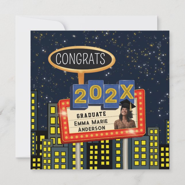 Glückwunsch Graduate City Skyline Foto Billboard Ankündigung (Vorderseite)
