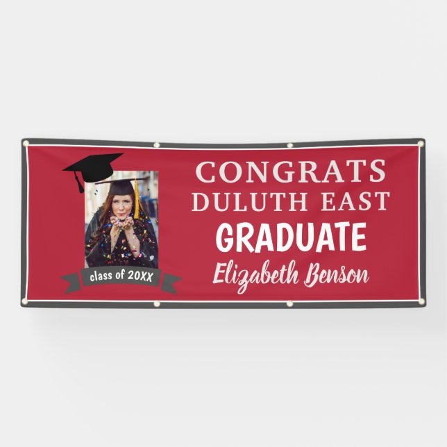 Glückwunsch Graduate Custom Banner Red (Horizontal)
