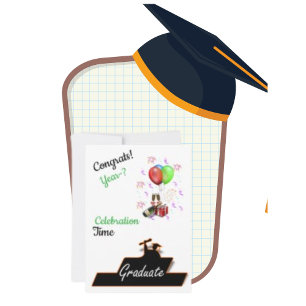 Glückwunsch Graduate Text Wine and Balloon Card